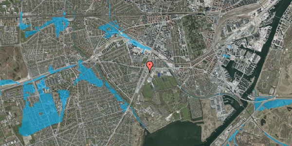 Oversvømmelsesrisiko fra vandløb på Blushøjvej 6B, 2450 København SV