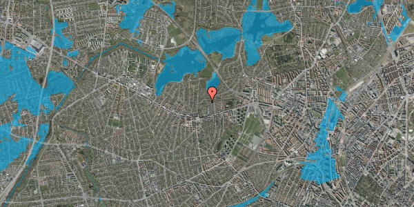 Oversvømmelsesrisiko fra vandløb på Brønshøjholms Allé 45A, 2700 Brønshøj