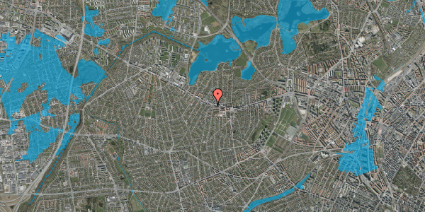 Oversvømmelsesrisiko fra vandløb på Havdrupvej 1B, 2700 Brønshøj