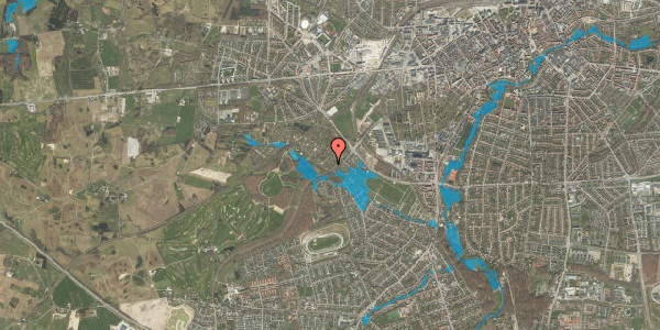 Oversvømmelsesrisiko fra vandløb på Rosenbækken Havekoloni 159, 5250 Odense SV