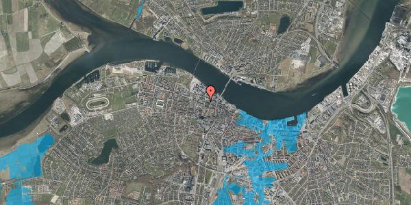 Oversvømmelsesrisiko fra vandløb på Badehusvej 8, 9000 Aalborg