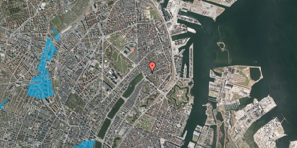 Oversvømmelsesrisiko fra vandløb på Classensgade 11G, 2100 København Ø