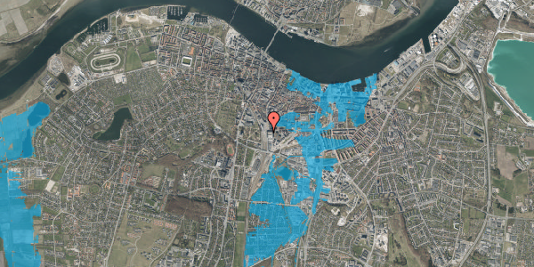Oversvømmelsesrisiko fra vandløb på John F. Kennedys Plads 1N, 1. , 9000 Aalborg