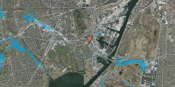 Oversvømmelsesrisiko fra vandløb på Mozarts Plads 5, 2450 København SV