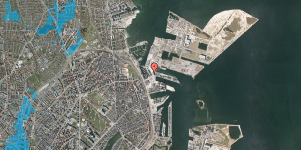 Oversvømmelsesrisiko fra vandløb på Sundkrogsgade 9A, st. , 2100 København Ø