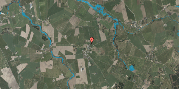 Oversvømmelsesrisiko fra vandløb på Demstrupvej 24, 8543 Hornslet