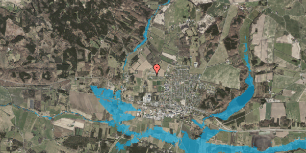 Oversvømmelsesrisiko fra vandløb på P. Vejsgaardsvænget 25, 8550 Ryomgård