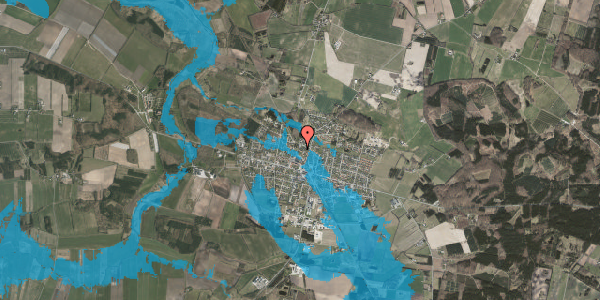 Oversvømmelsesrisiko fra vandløb på Kirkevænget 31, 8963 Auning