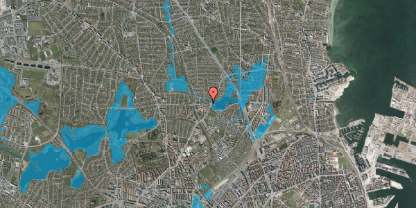 Oversvømmelsesrisiko fra vandløb på Emdrupvej 54A, 3. 306, 2400 København NV