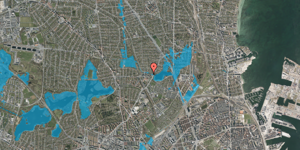 Oversvømmelsesrisiko fra vandløb på Emdrupvej 54B, 2. 201, 2400 København NV