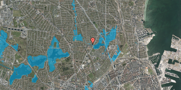 Oversvømmelsesrisiko fra vandløb på Emdrupvej 54C, st. 1, 2400 København NV