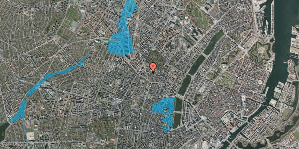 Oversvømmelsesrisiko fra vandløb på Jesper Brochmands Gade 11, 2200 København N