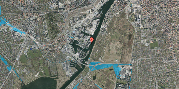 Oversvømmelsesrisiko fra vandløb på Teglholmens Østkaj 114, 2450 København SV