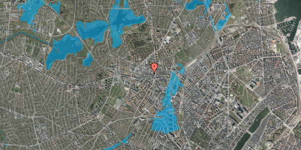 Oversvømmelsesrisiko fra vandløb på Rentemestervej 42B, 3. 2, 2400 København NV