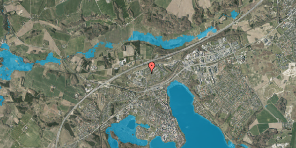 Oversvømmelsesrisiko fra vandløb på Augustas Vænge 32, 8660 Skanderborg