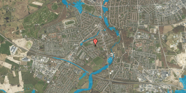 Oversvømmelsesrisiko fra vandløb på Birkedals Allé 70B, 5250 Odense SV