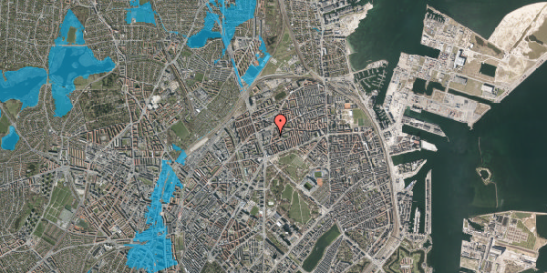 Oversvømmelsesrisiko fra vandløb på Ourøgade 21, 5. , 2100 København Ø