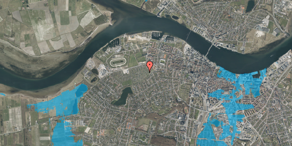 Oversvømmelsesrisiko fra vandløb på Bartholine Jørgensens Minde 41, 9000 Aalborg