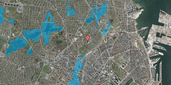 Oversvømmelsesrisiko fra vandløb på Bispebjerg Bakke 18M, 2400 København NV