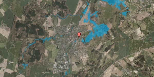 Oversvømmelsesrisiko fra vandløb på Rosenholmvej 18, 8543 Hornslet