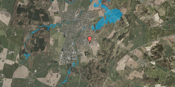 Oversvømmelsesrisiko fra vandløb på Eskerodvej 36A, 8543 Hornslet