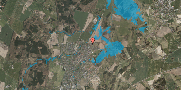 Oversvømmelsesrisiko fra vandløb på Rosenholmvej 82A, 8543 Hornslet