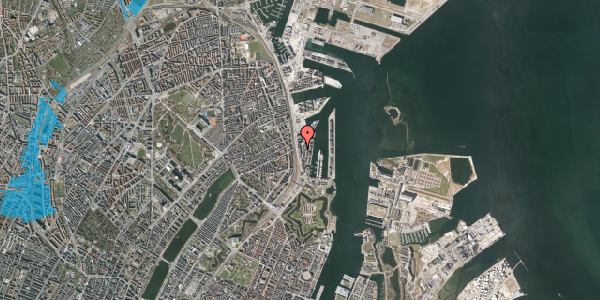 Oversvømmelsesrisiko fra vandløb på Amerika Plads 15, 1. , 2100 København Ø