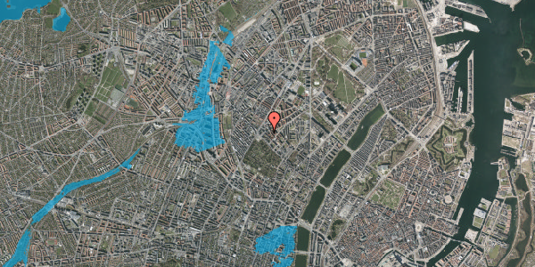 Oversvømmelsesrisiko fra vandløb på Prinsesse Charlottes Gade 34, 2200 København N
