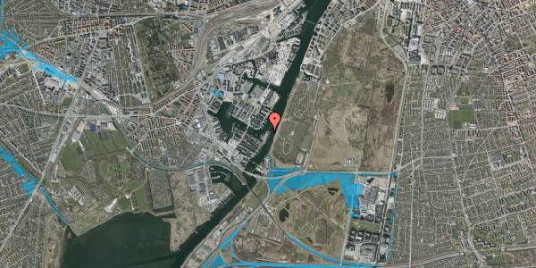 Oversvømmelsesrisiko fra vandløb på Oscar Pettifords Vej 23, kl. 20, 2450 København SV