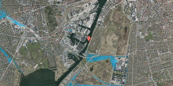 Oversvømmelsesrisiko fra vandløb på Oscar Pettifords Vej 25, kl. 24, 2450 København SV