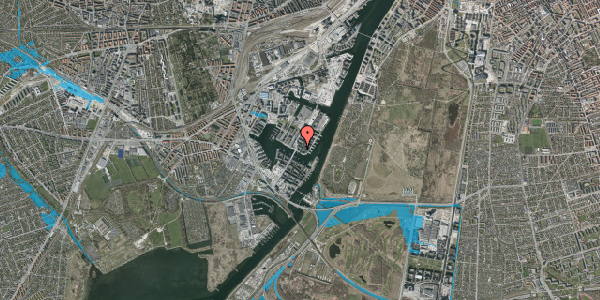Oversvømmelsesrisiko fra vandløb på Alliancevej 10D, 2450 København SV