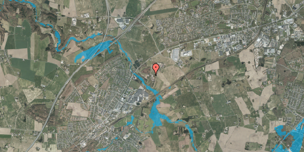 Oversvømmelsesrisiko fra vandløb på Beringvej 45A, 8361 Hasselager