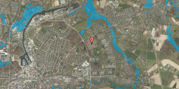 Oversvømmelsesrisiko fra vandløb på Tjørnehaven 164B, 5240 Odense NØ