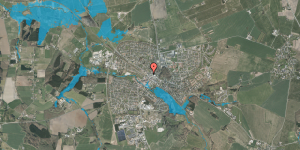 Oversvømmelsesrisiko fra vandløb på Nørregade 9, 1. 7, 8370 Hadsten