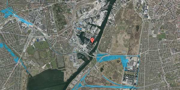 Oversvømmelsesrisiko fra vandløb på Kenny Drews Vej 55, 3. th, 2450 København SV