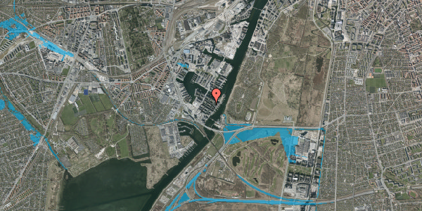 Oversvømmelsesrisiko fra vandløb på Kenny Drews Vej 65, 2. tv, 2450 København SV