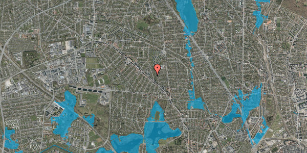 Oversvømmelsesrisiko fra vandløb på Niels Finsens Alle 12, 2860 Søborg