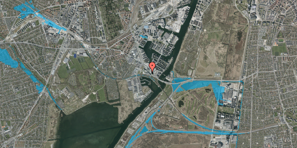 Oversvømmelsesrisiko fra vandløb på Molestien 11, st. , 2450 København SV
