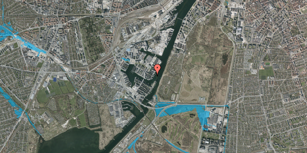 Oversvømmelsesrisiko fra vandløb på Teglholmens Østkaj 62, 2450 København SV