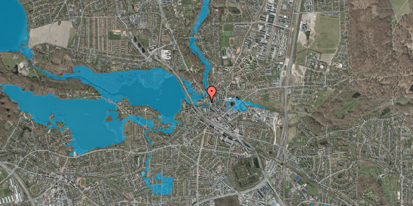 Oversvømmelsesrisiko fra vandløb på Rustenborgvej 1C, 2800 Kongens Lyngby