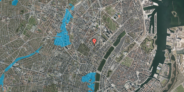 Oversvømmelsesrisiko fra vandløb på Guldbergsgade 29D, 2200 København N