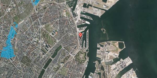 Oversvømmelsesrisiko fra vandløb på Kalkbrænderihavnsgade 4, 2100 København Ø