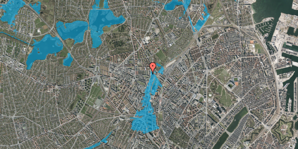 Oversvømmelsesrisiko fra vandløb på Bisiddervej 31, 2. th, 2400 København NV