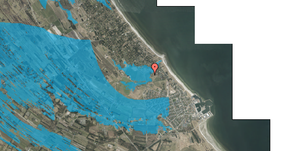 Oversvømmelsesrisiko fra vandløb på Rugskellet 14, 9970 Strandby