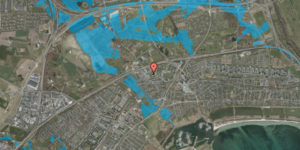 Oversvømmelsesrisiko fra vandløb på Amalieparken 93, 1. 1, 2665 Vallensbæk Strand