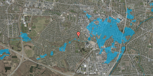 Oversvømmelsesrisiko fra vandløb på Heimdalsvej 14, 2740 Skovlunde