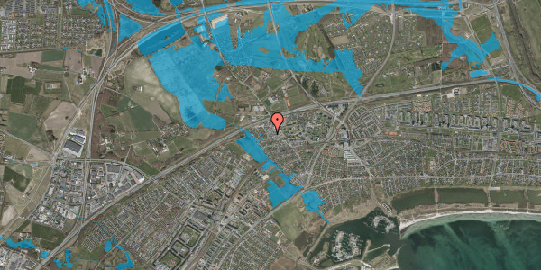 Oversvømmelsesrisiko fra vandløb på Gisselfeldvej 4E, 2665 Vallensbæk Strand