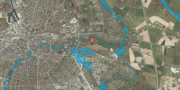 Oversvømmelsesrisiko fra vandløb på Søndergårds Haver Havekoloni 18, 5220 Odense SØ