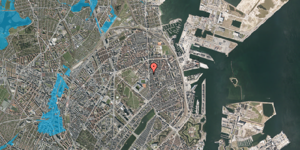 Oversvømmelsesrisiko fra vandløb på Ålborggade 1, 1. , 2100 København Ø