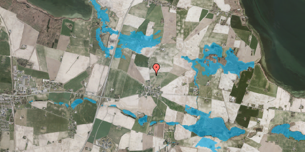 Oversvømmelsesrisiko fra vandløb på Skovbyvej 10A, 4840 Nørre Alslev